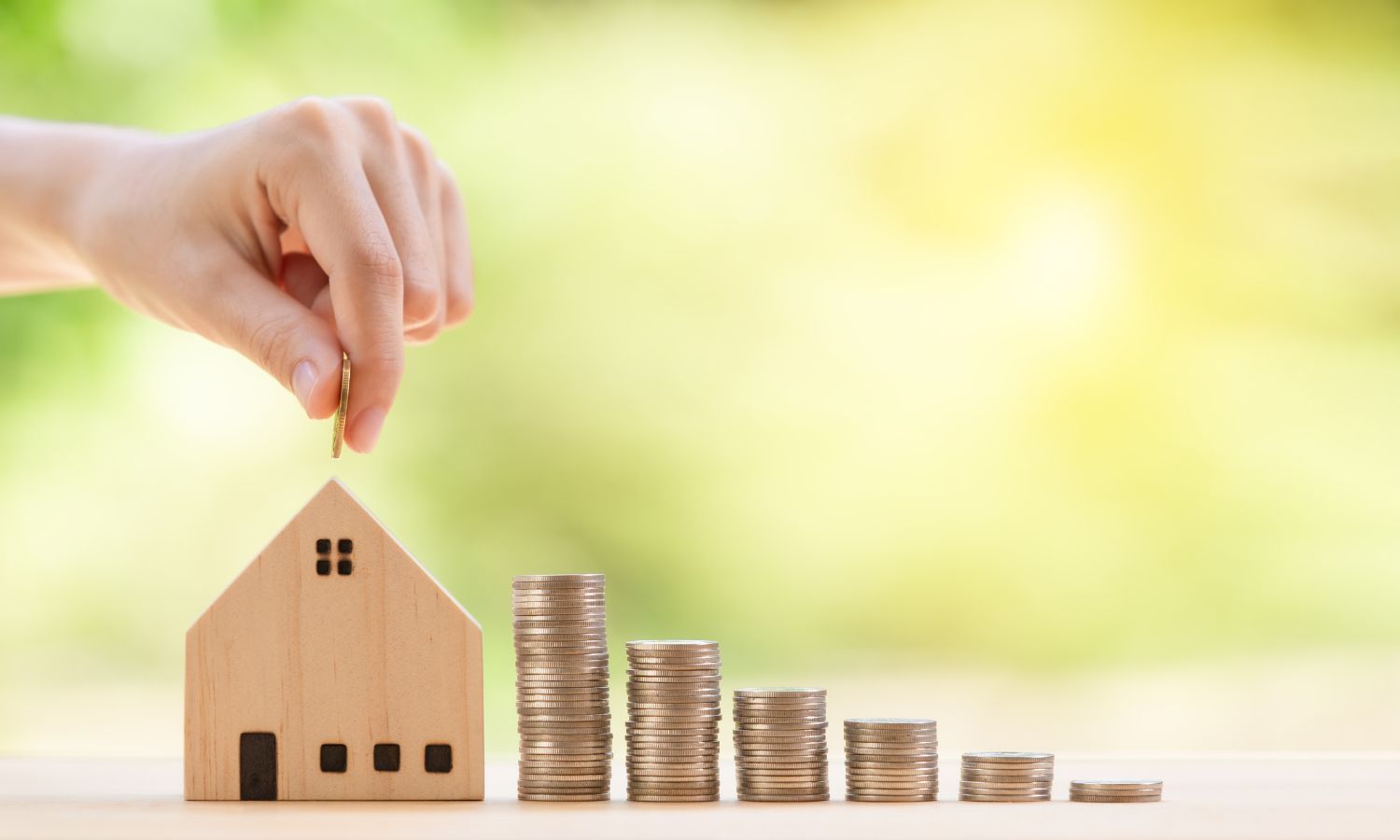 coins stack model home bank