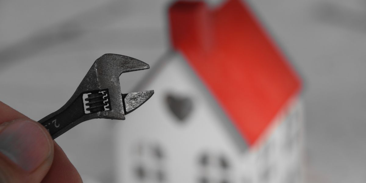 wrench model house red roof